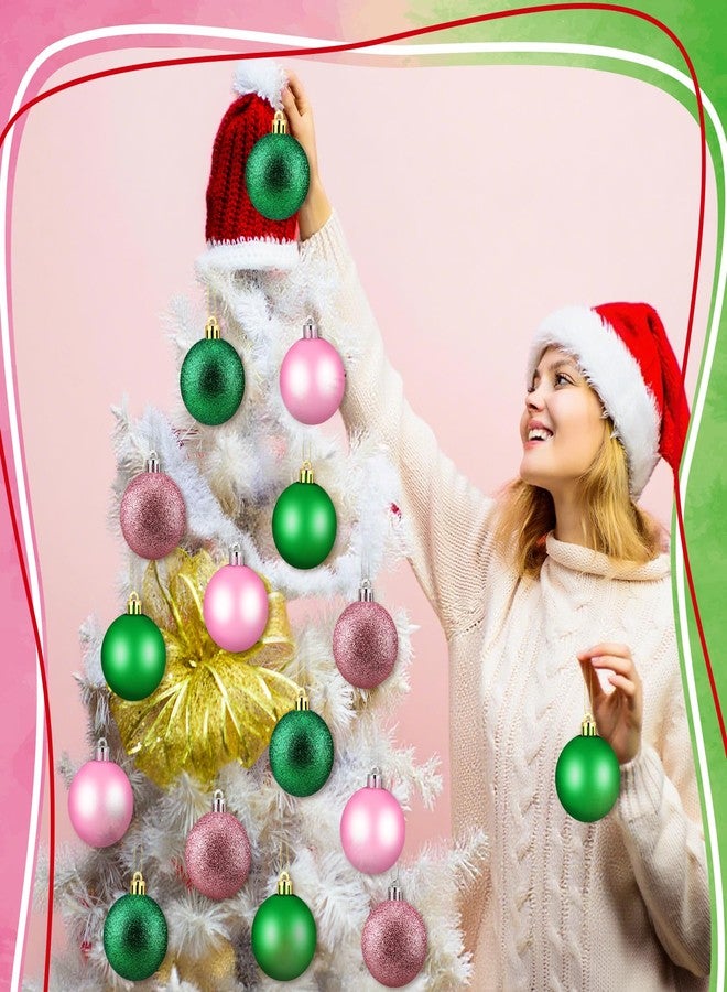 Simgoing 24 Pcs Pink Green Christmas Tree Ornaments 2.4 in Witch Christmas Balls Tree Decoration Princess Birthday Party Decor Witch Movie Accessories for Holiday Pastel Xmas Mantel Home Decor - Image 4